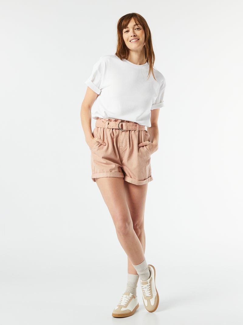 Oversized T-shirt met ronde hals wit - Kiabi
