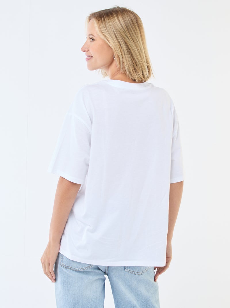Oversized T-shirt met tekst Blauw - Kiabi