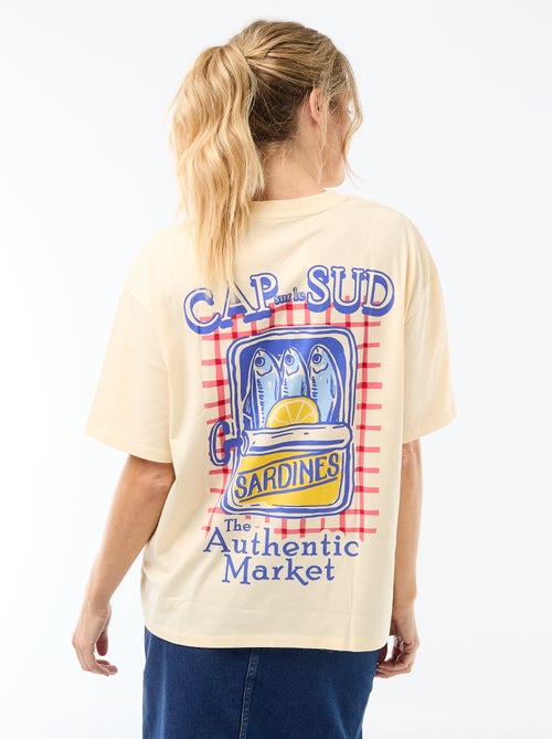 Oversized T-shirt met tekst - Kiabi