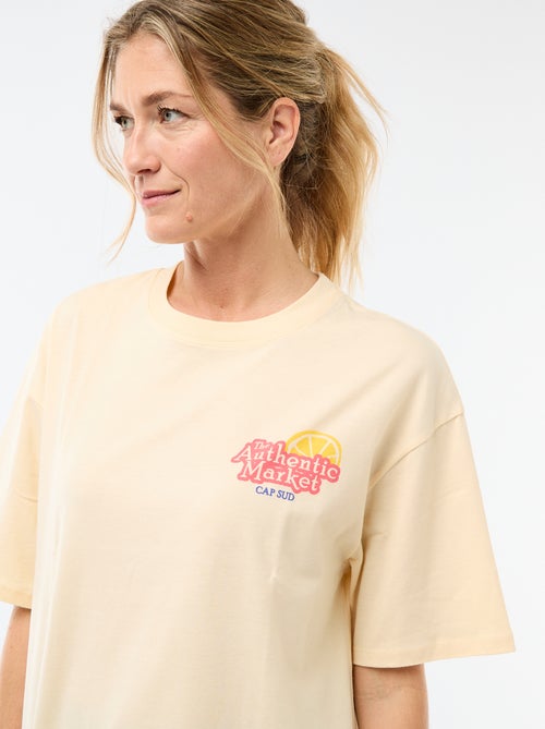 Oversized T-shirt met tekst - Kiabi