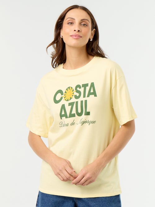 Oversized T-shirt met tekst - Kiabi