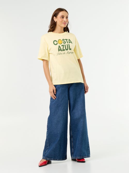 Oversized T-shirt met tekst - Kiabi