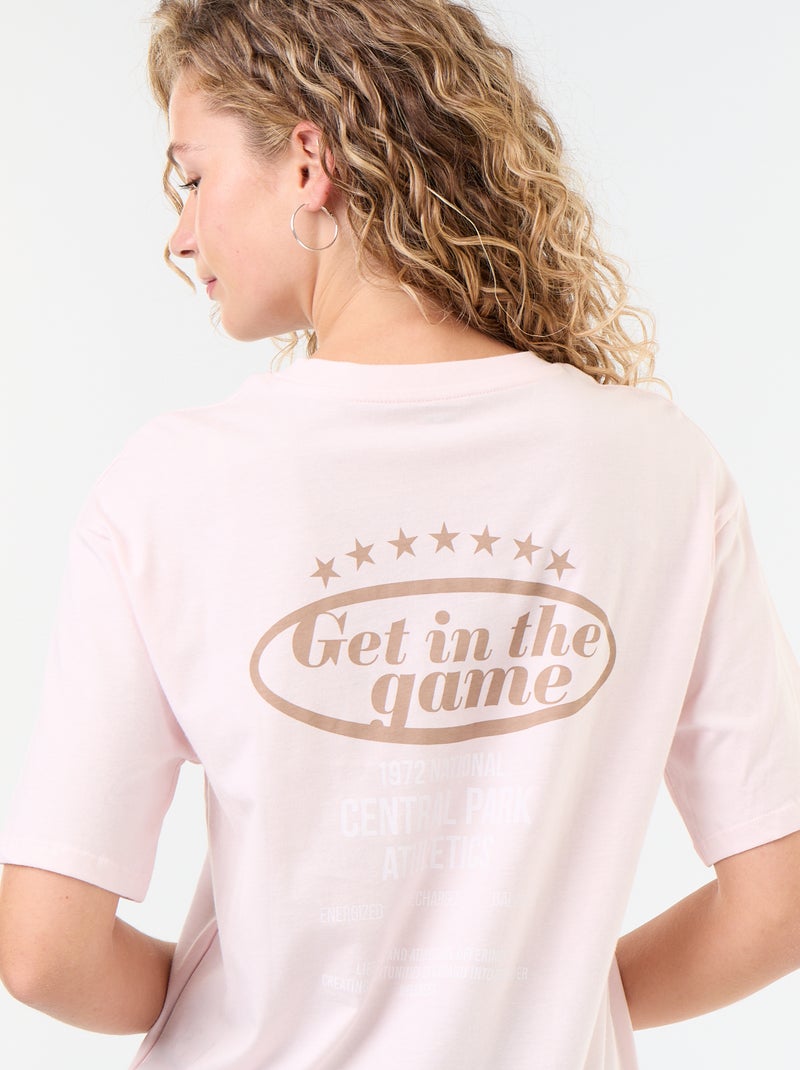 Oversized T-shirt met tekst Rose - Kiabi