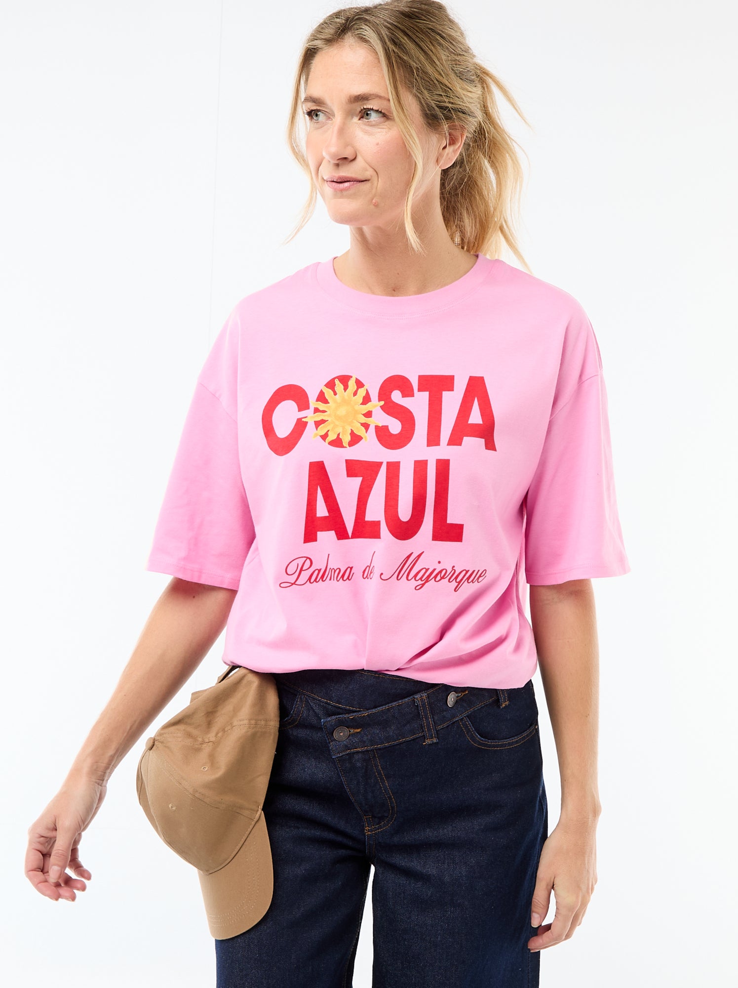 Oversized T-shirt met tekst