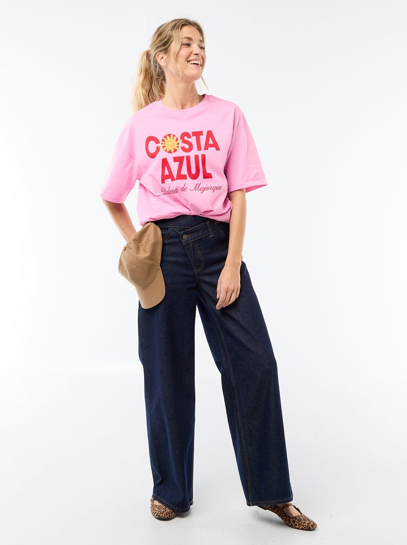 Oversized T-shirt met tekst Rose - Kiabi
