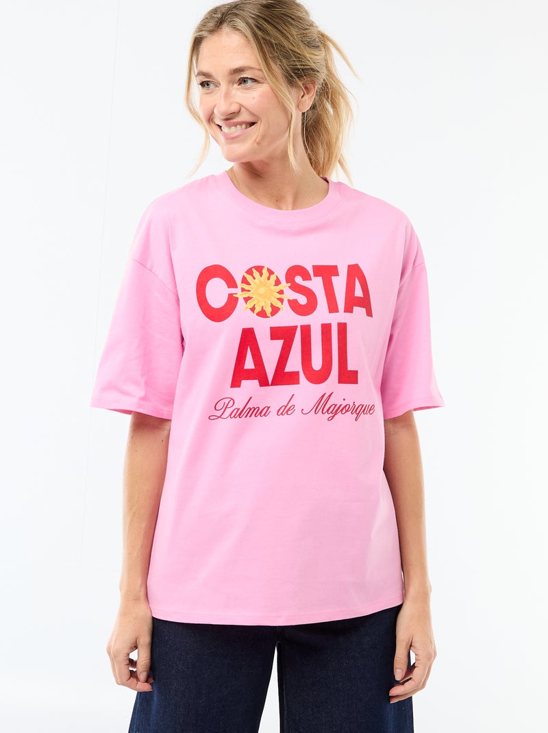 Oversized T-shirt met tekst Rose - Kiabi