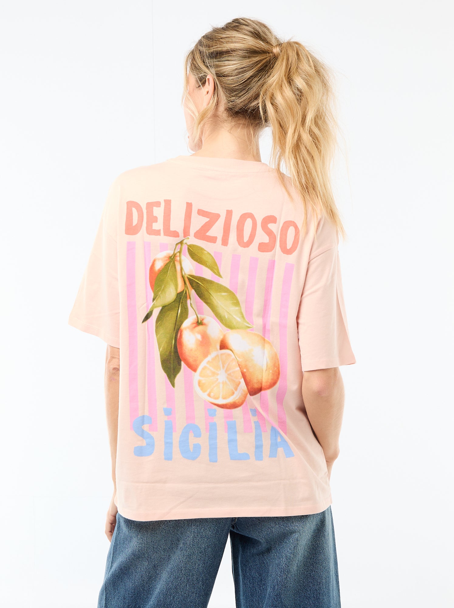 Oversized T-shirt met tekst