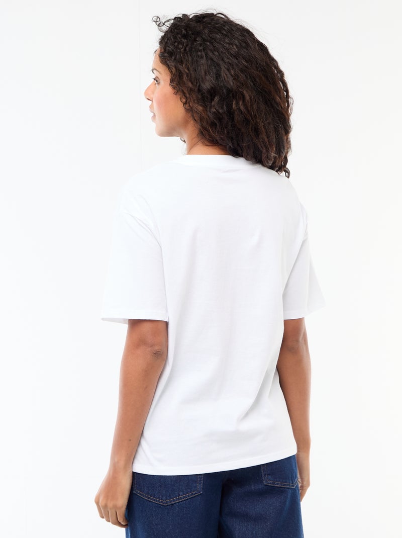 Oversized T-shirt met tekst Wit - Kiabi