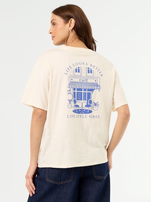 Oversized T-shirt met tekst - Kiabi