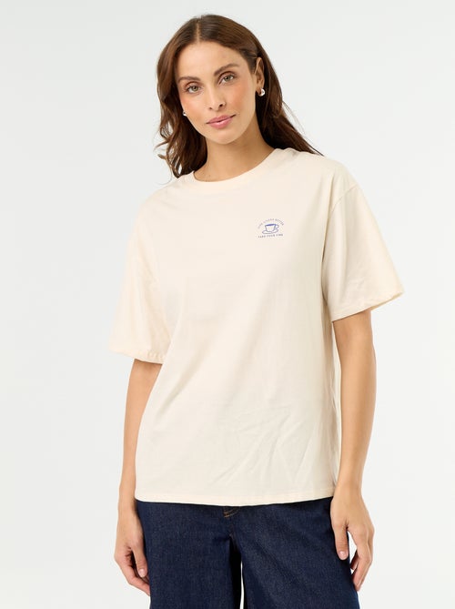 Oversized T-shirt met tekst - Kiabi