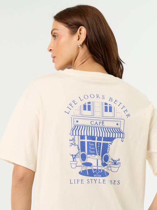 Oversized T-shirt met tekst - Kiabi