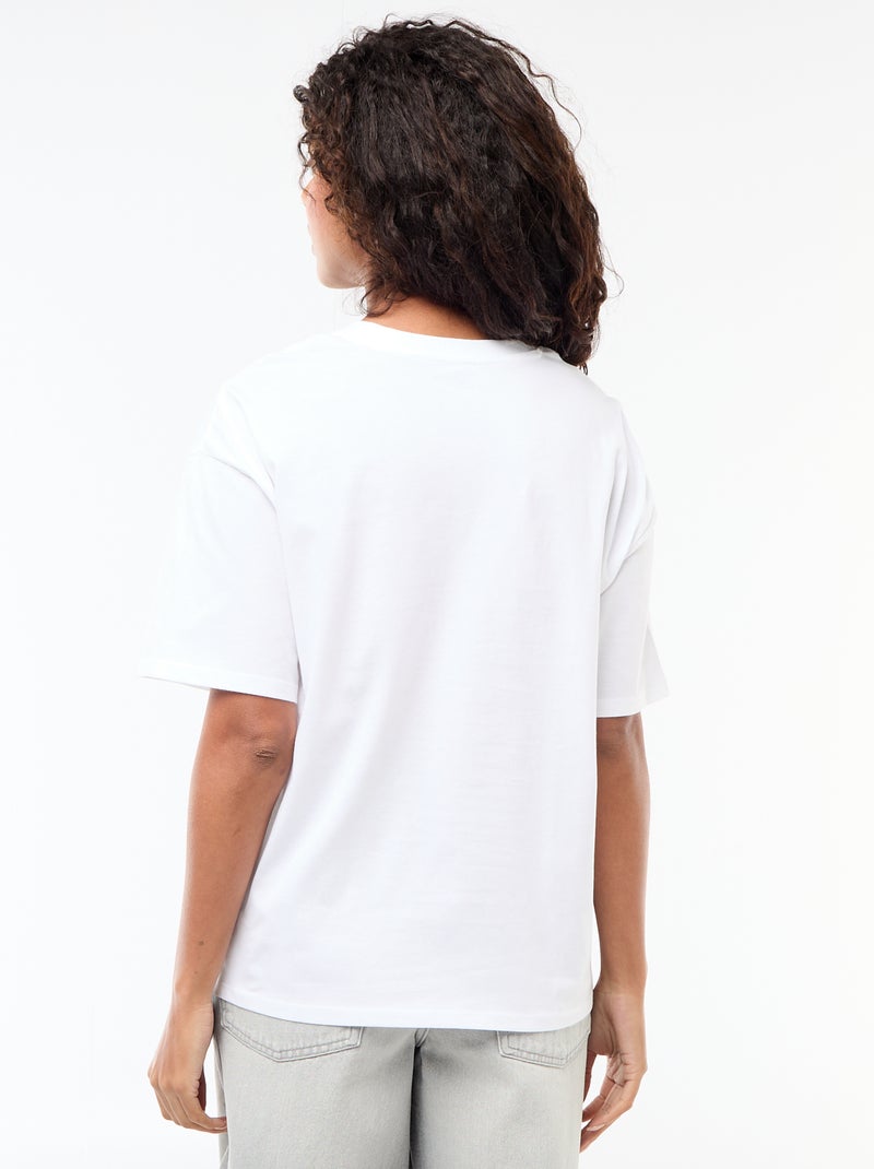 Oversized T-shirt met tekst Wit - Kiabi