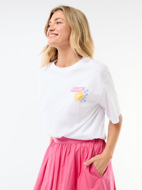 Oversized T-shirt met tekst - Kiabi