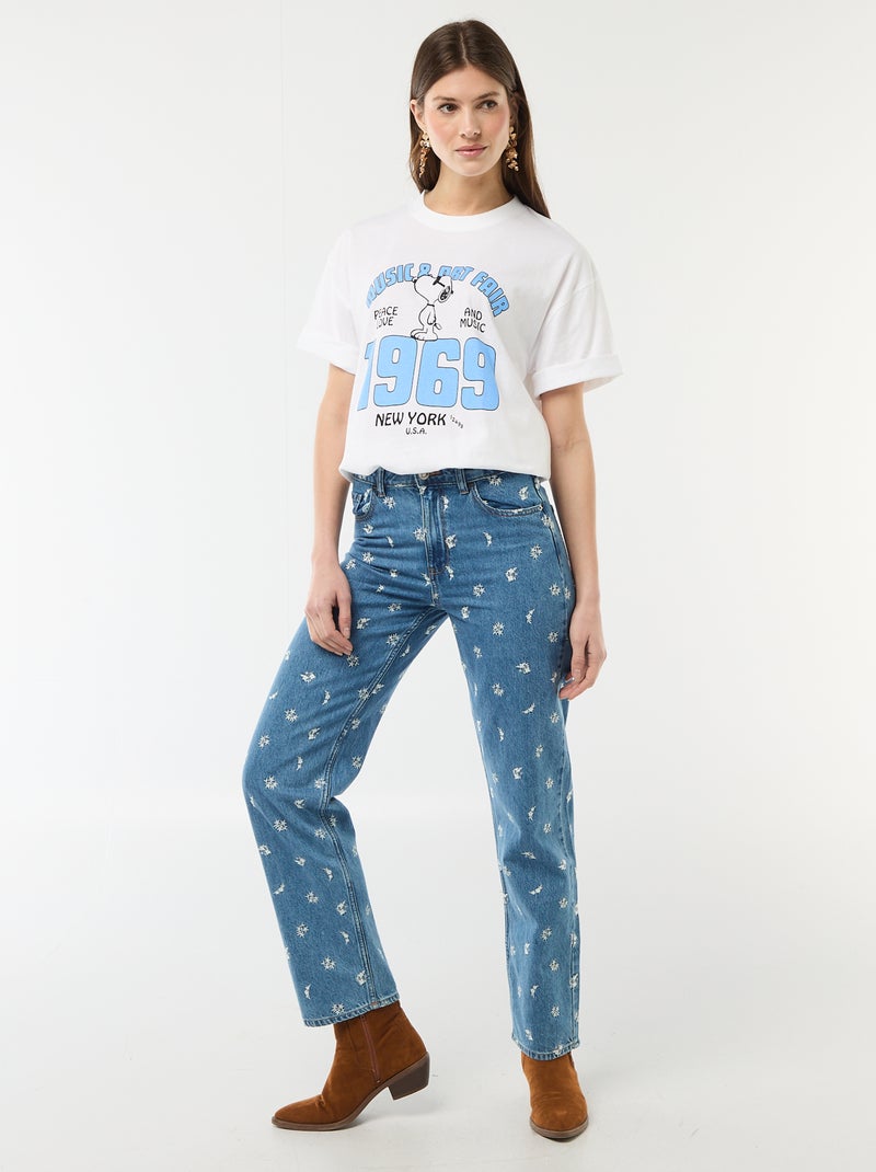 Oversized T-shirt 'Snoopy' Wit - Kiabi