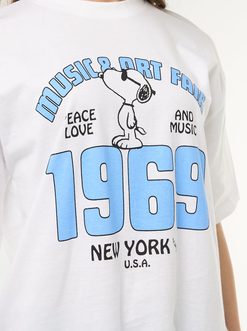 Oversized T-shirt 'Snoopy' Wit - Kiabi