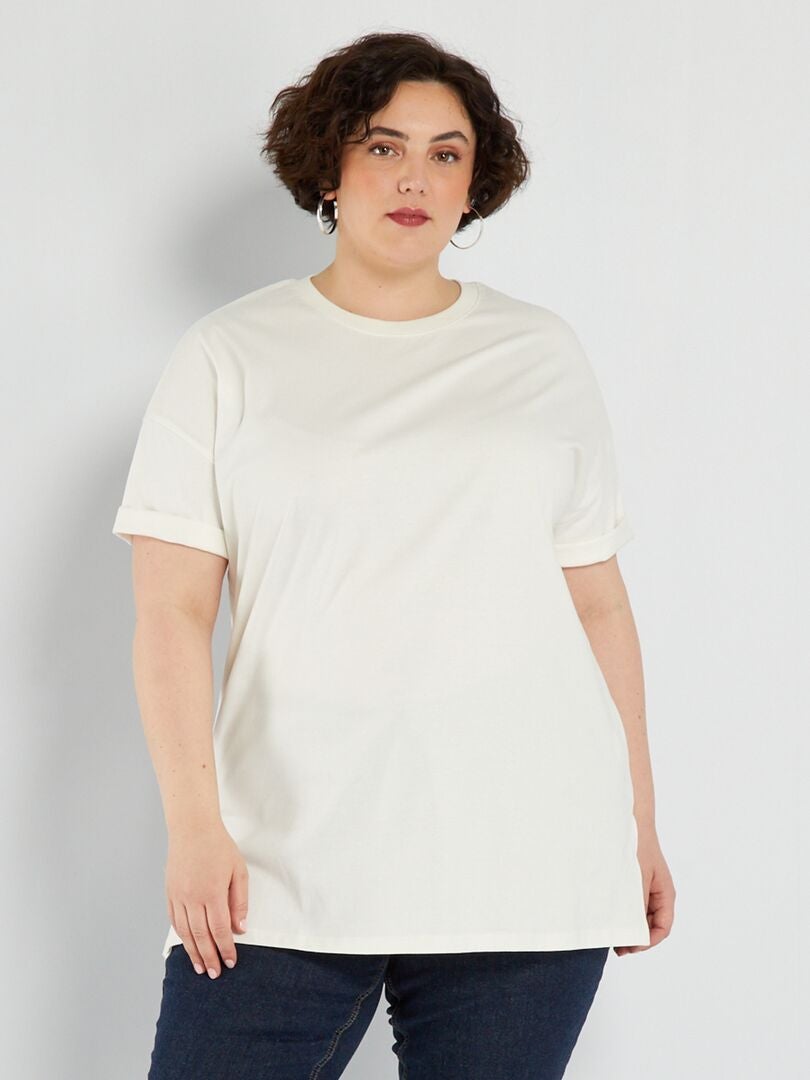 Oversized T-shirt van jersey WIT - Kiabi