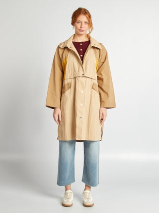 Oversized trenchcoat met 2-in-1-effect