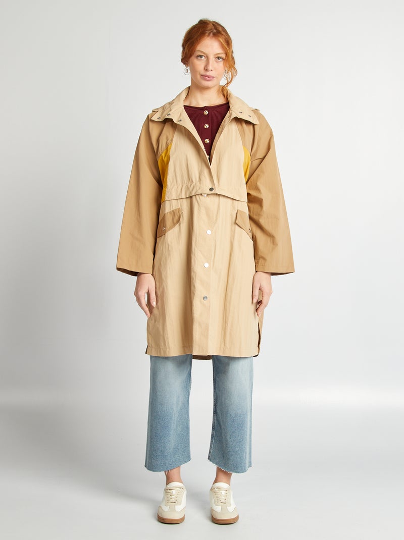 Oversized trenchcoat met 2-in-1-effect BIEGE - Kiabi