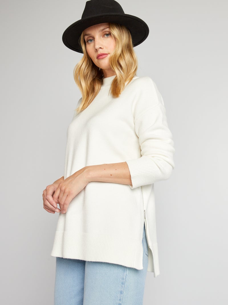 Oversized zwangerschapstrui met matrozenstrepen WIT - Kiabi
