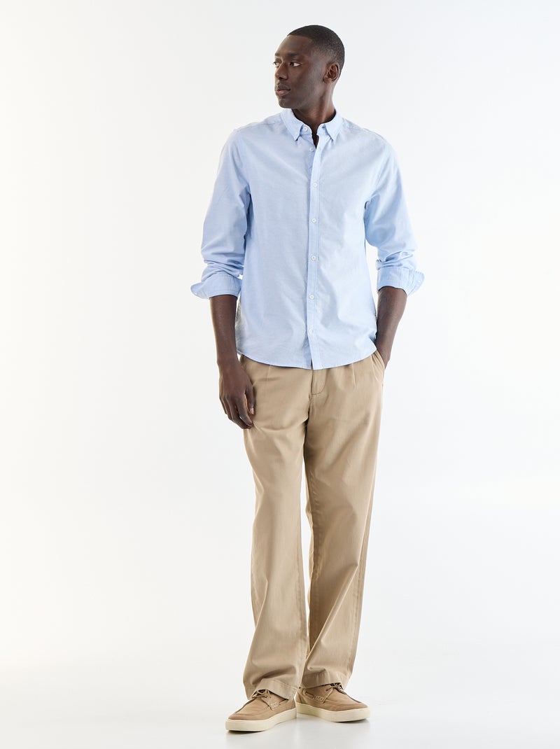 Oxford overhemd met knoopsluiting Blauw - Kiabi