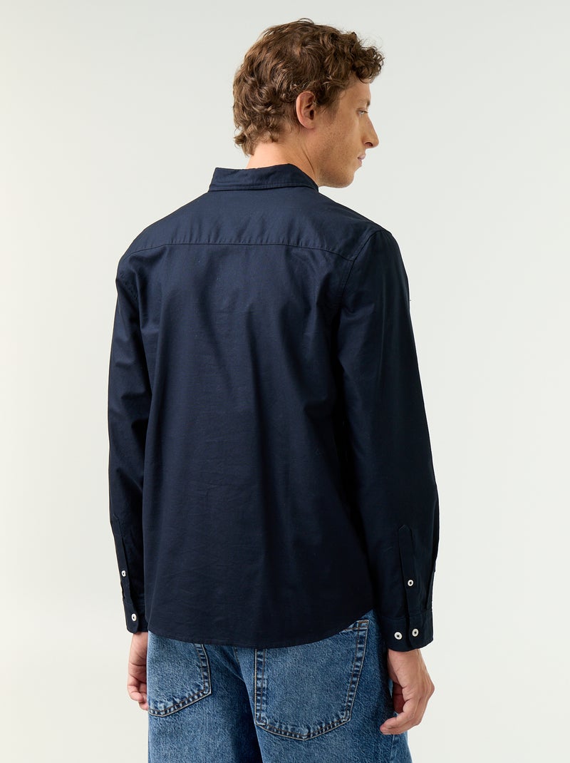 Oxford overhemd met knoopsluiting Blauw - Kiabi