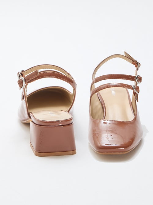 Paar effen, glanzende lakleren pumps - Kiabi