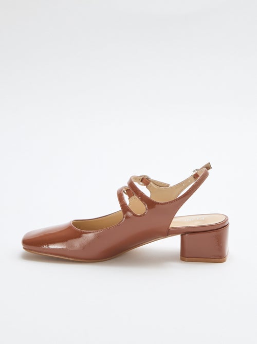 Paar effen, glanzende lakleren pumps - Kiabi
