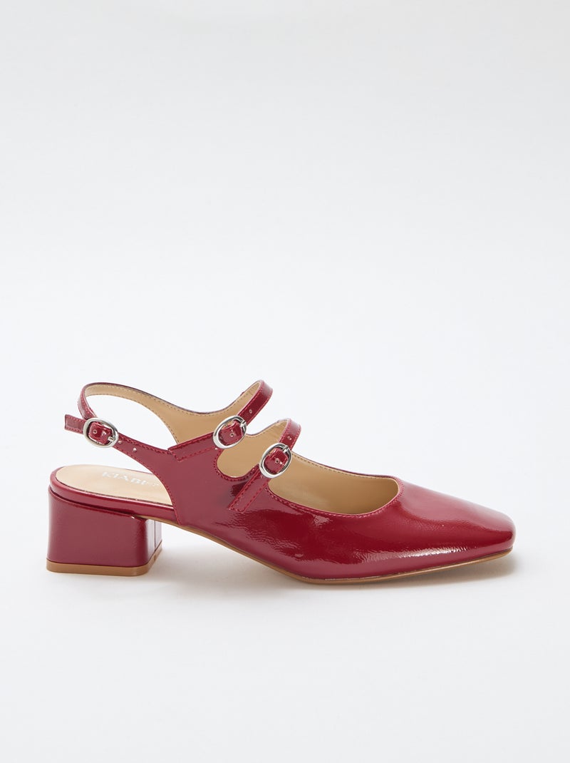 Paar effen, glanzende lakleren pumps Rood - Kiabi