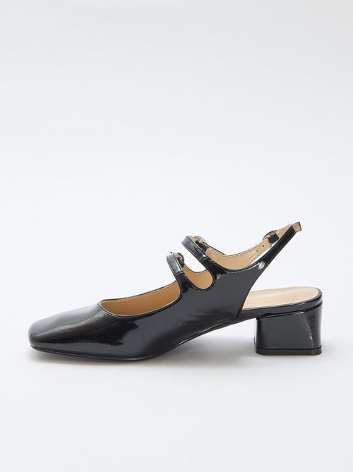 Paar effen, glanzende lakleren pumps - Kiabi