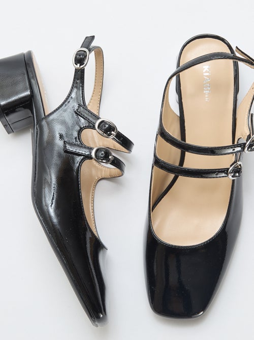 Paar effen, glanzende lakleren pumps - Kiabi