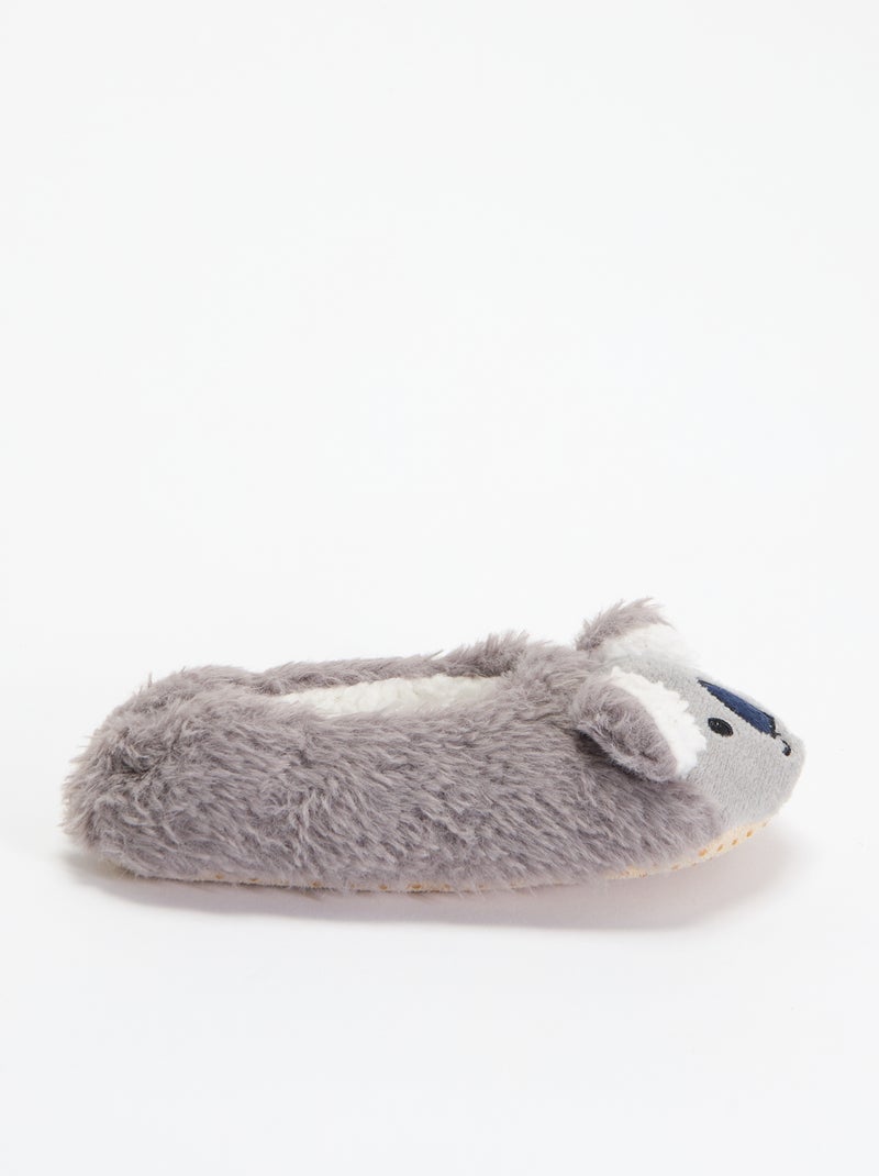 Paar 'Koala' pantoffels Grijs - Kiabi