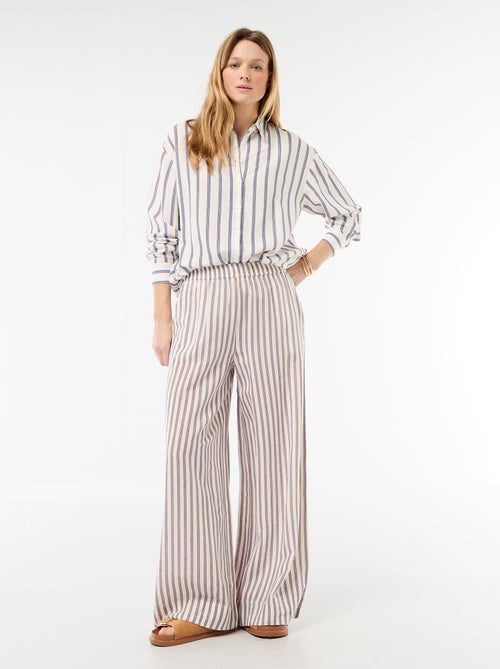 Palazzo broek van linnenmix - Kiabi