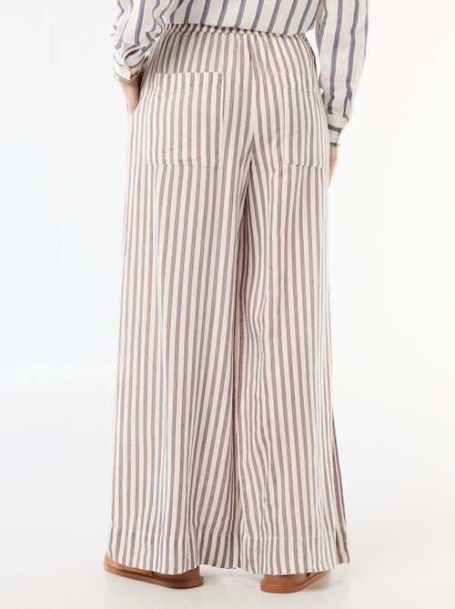 Palazzo broek van linnenmix - Kiabi