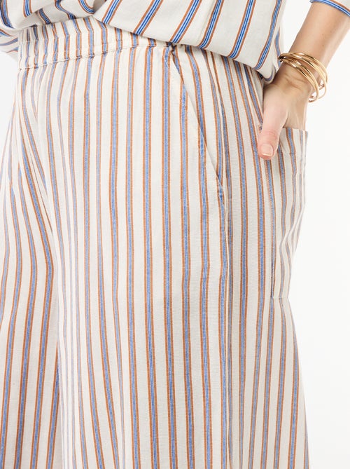 Palazzo broek van linnenmix - Kiabi