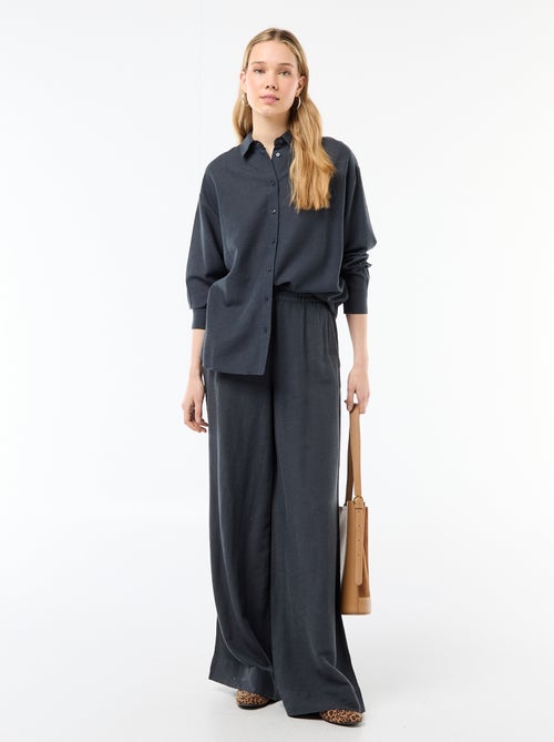 Palazzo broek van linnenmix - Kiabi