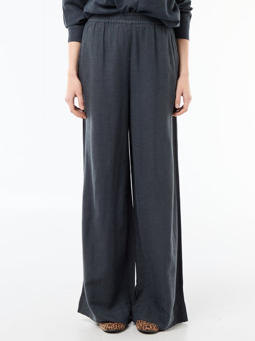 Palazzo broek van linnenmix - Kiabi