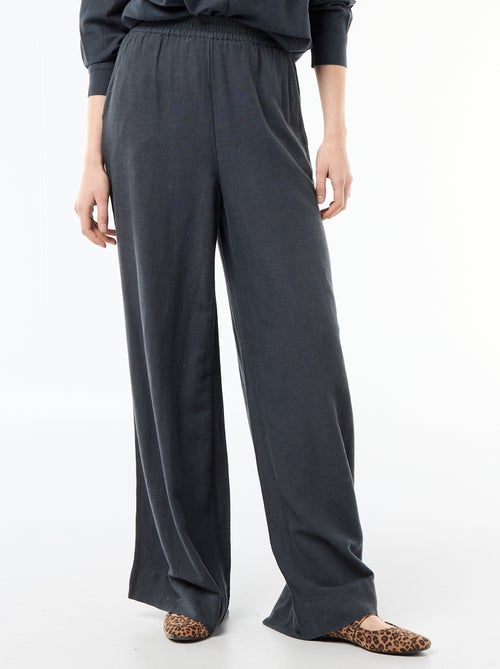 Palazzo broek van linnenmix - Kiabi