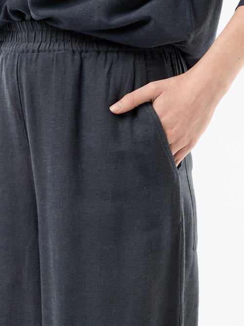 Palazzo broek van linnenmix - Kiabi