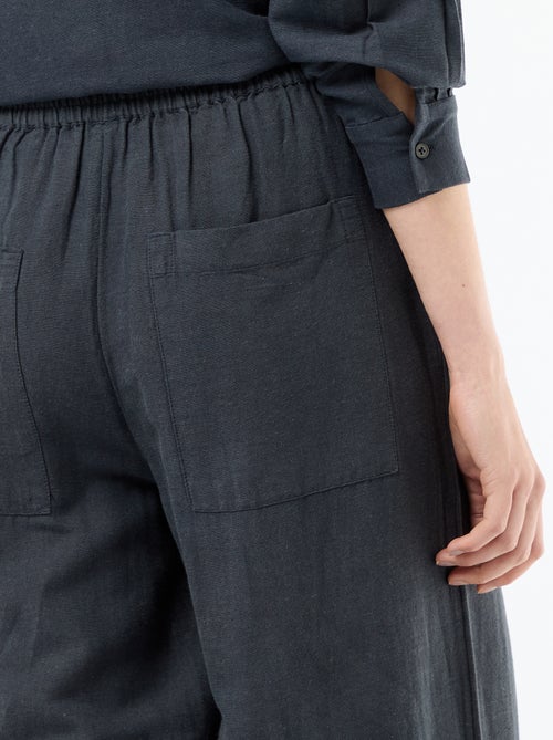 Palazzo broek van linnenmix - Kiabi