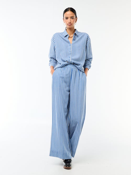 Palazzo broek van linnenmix - Kiabi