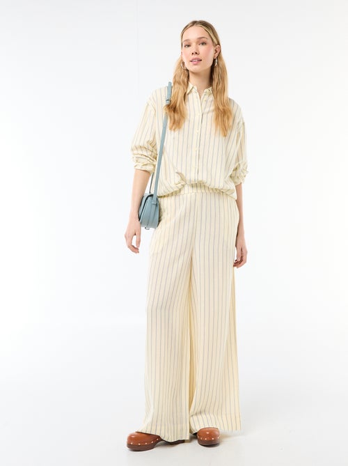 Palazzo broek van linnenmix - Kiabi