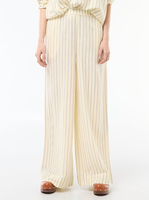 Palazzo broek van linnenmix - Kiabi