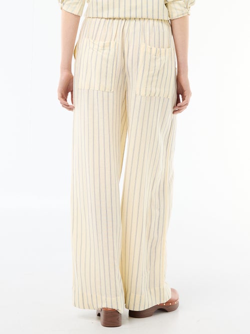 Palazzo broek van linnenmix - Kiabi