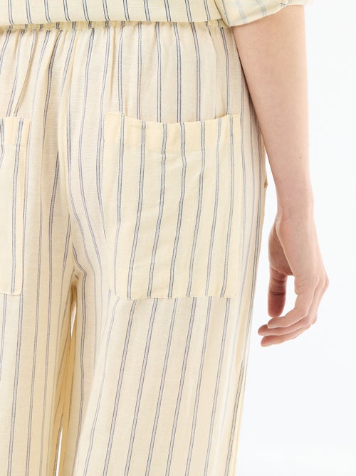 Palazzo broek van linnenmix - Kiabi