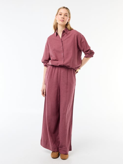 Palazzo broek van linnenmix - Kiabi