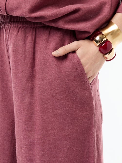 Palazzo broek van linnenmix - Kiabi