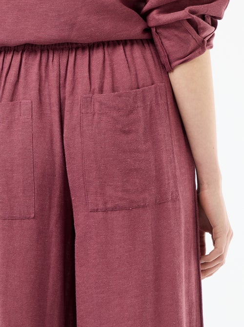 Palazzo broek van linnenmix - Kiabi