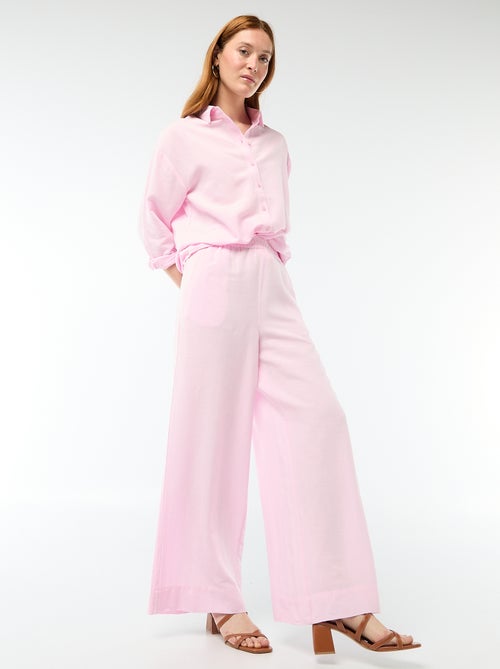 Palazzo broek van linnenmix - Kiabi