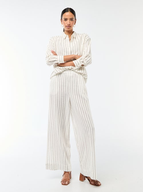 Palazzo broek van linnenmix - Kiabi