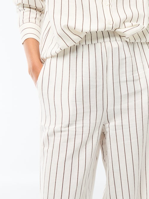 Palazzo broek van linnenmix - Kiabi